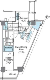 コンフォリア新宿イーストサイドタワー【16階】の間取り