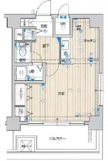 プレサンス難波東【6階】の間取り