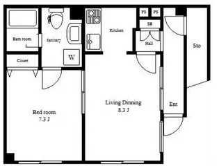 レガリア東中野WEST【1階】の間取り