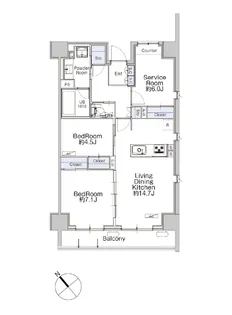 クラシアム神奈川台場【3階】の間取り