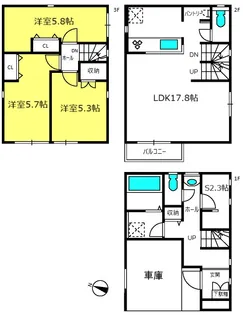 埼玉県さいたま市中央区上落合6【一戸建】の間取り