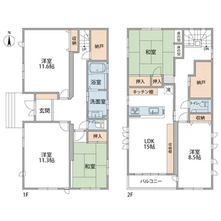 神奈川県茅ヶ崎市赤松町【一戸建】の間取り