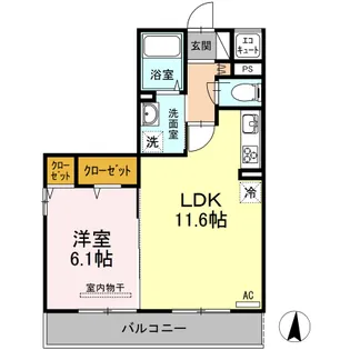 フロレスタ上杉【3階】の間取り