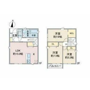 愛知県名古屋市名東区文教台1【一戸建】の間取り