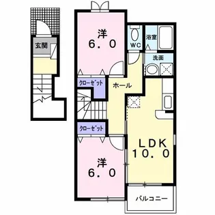 ウィステリアII【2階】の間取り