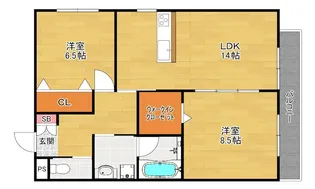 クレール山之上北町【2階】の間取り