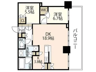 グランクロスタワー広島【32階】の間取り
