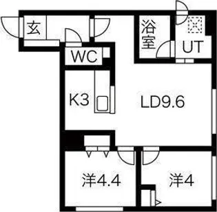 シティレジデンス啓明【2階】の間取り