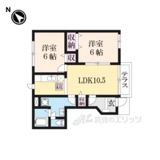 サニーヴィラ弐番館A【1階】の間取り