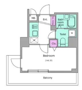 レジディア広尾II【6階】の間取り