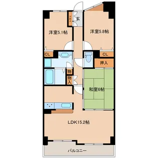 ネオハイツ六丁の目南【5階】の間取り