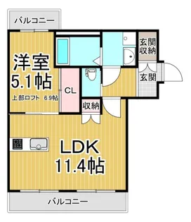 Mica Eleno Kurakuen【2階】の間取り