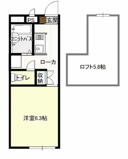 シェモア横越【2階】の間取り