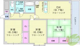 プリエ白鳥【4階】の間取り
