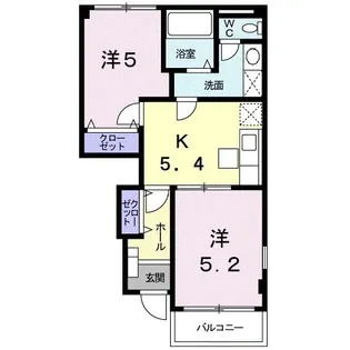 ニューはなみずき【1階】の間取り