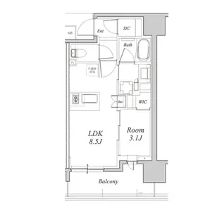 BRILLIA名駅二丁目【2階】の間取り