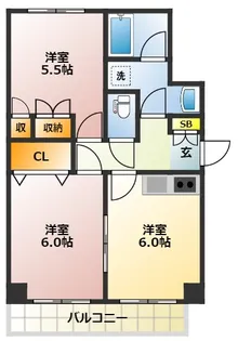 キャッスル蓮根【3階】の間取り