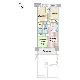 ロイヤルコート京葉蘇我 弐番館【1階】の間取り