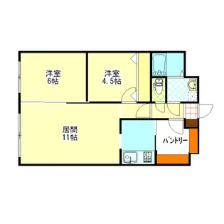 ハーモニー豊岡【3階】の間取り