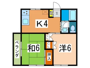 コーポ戸坂【2階】の間取り