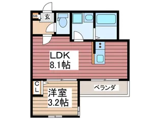グランディール瀬崎【1階】の間取り