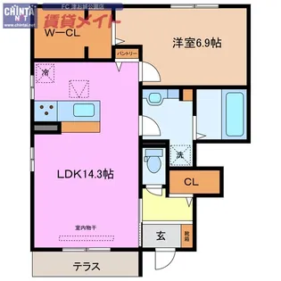 ウィステリア江戸橋【1階】の間取り