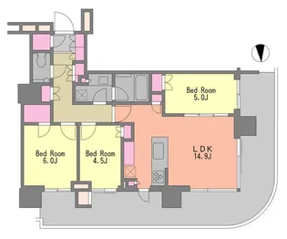 HARUMI FLAG PARK VILLAGE T棟【3階】の間取り