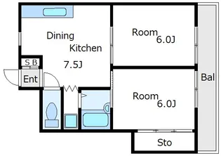 クイーンハイツ【2階】の間取り