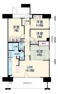 千葉みなとパークハウス2番館【11階】の間取り