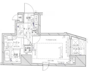 パレステュディオ六本木【9階】の間取り