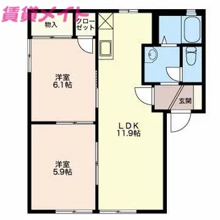 ウィンディー南楠 B【1階】の間取り