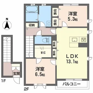 アルフラット椿 A棟【2階】の間取り