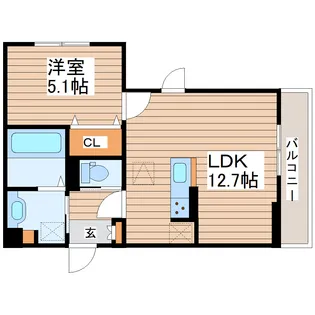 D-ROOM遠見塚II【1階】の間取り
