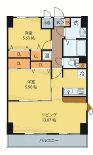 ベルシティ榴ヶ岡【3階】の間取り