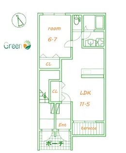 セレーノ・東栖【1階】の間取り
