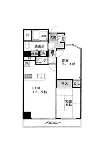 サーパス市川【4階】の間取り