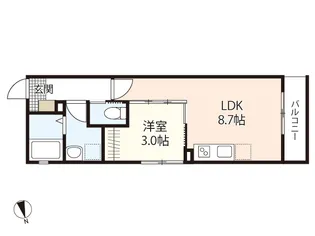 Sフラット江波本町【3階】の間取り