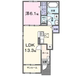 グリーンリーフII【1階】の間取り