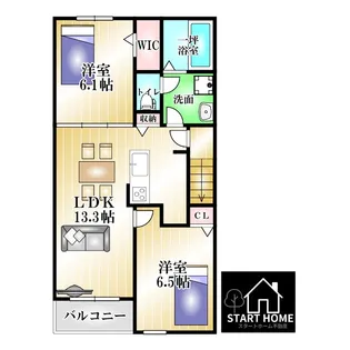 ヒラソール【2階】の間取り