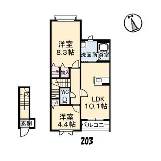 ディアス・K【2階】の間取り