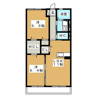 カーサ・アザレア【2階】の間取り