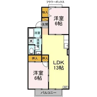 サンウエスト【1階】の間取り