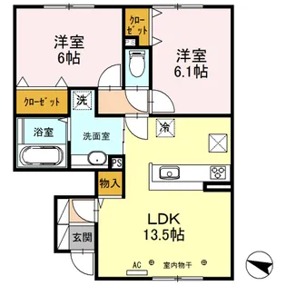 ハイグランド篠田【1階】の間取り