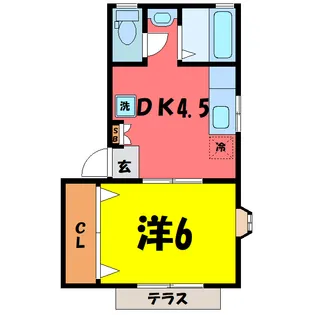 コンフォートハイツ【1階】の間取り