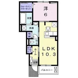 ヴィラオーブ彦根城【1階】の間取り