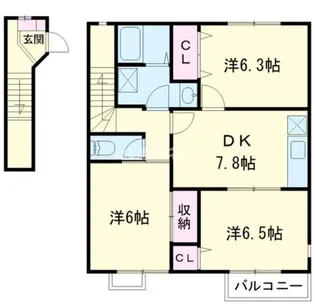 ラルジュII【2階】の間取り
