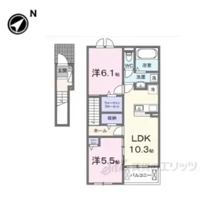 サンライズ・K【2階】の間取り