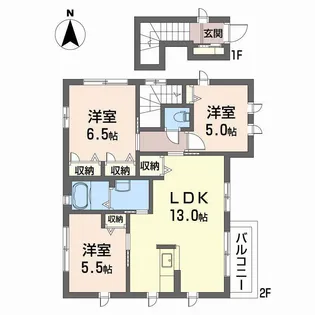 ウィンベル吉山 A棟【2階】の間取り