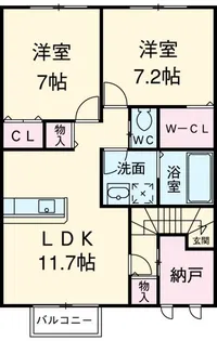 グランヒルズカジノA棟【2階】の間取り