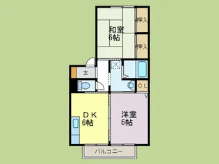 ディア-ハウスイリエB棟【2階】の間取り